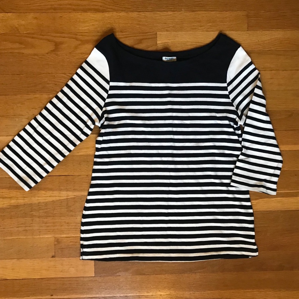 Navy & White Tunic Sweater